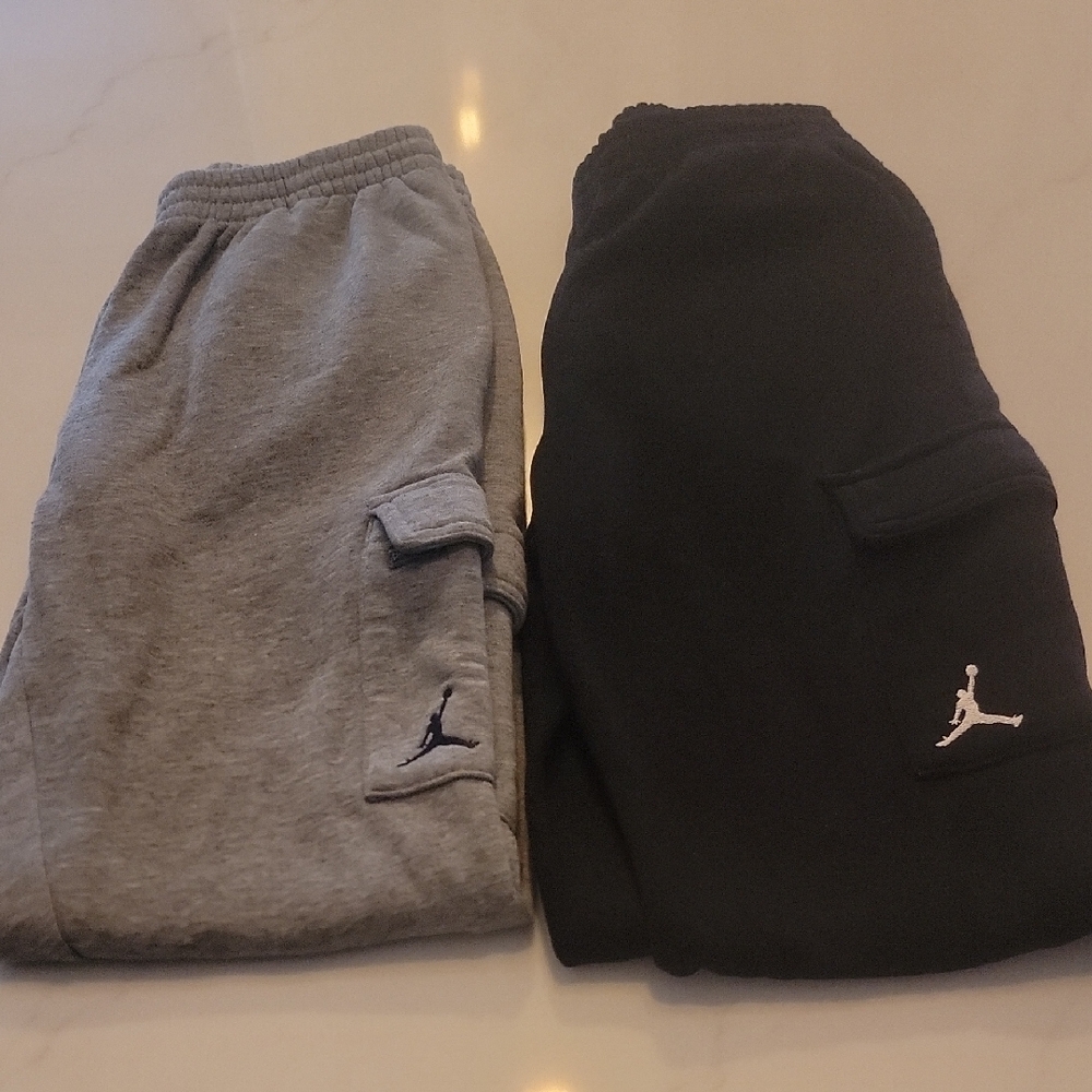 Jordan Kids Gray and Black Sweatpants